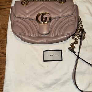 Gucci Crossbody Bag in Taupe with Gold Accents